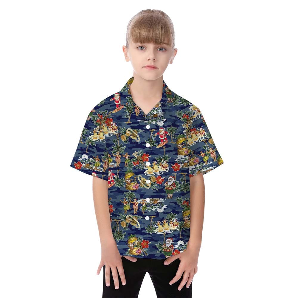 Santa girl hawaiian shirt