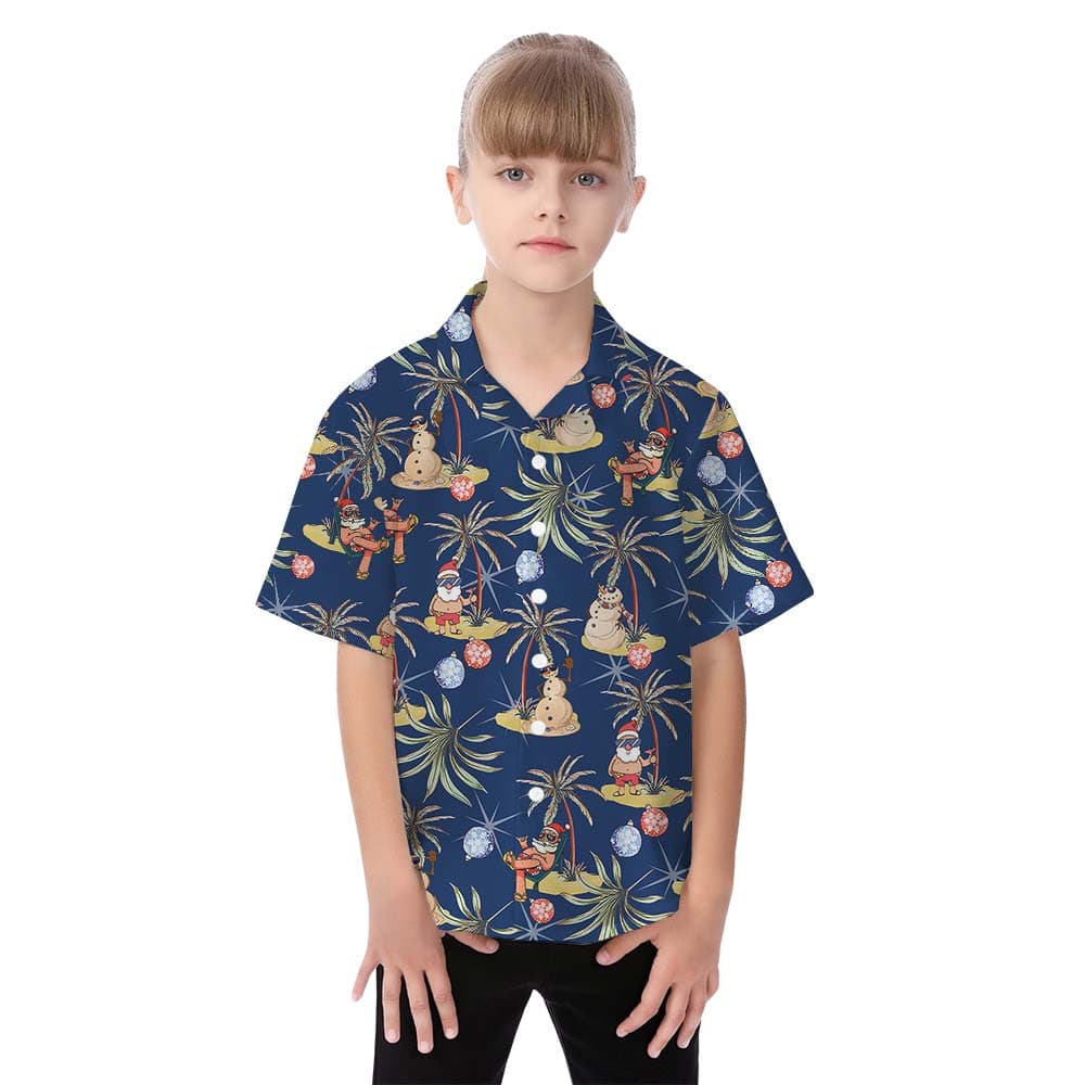 Santa girl hawaiian shirt
