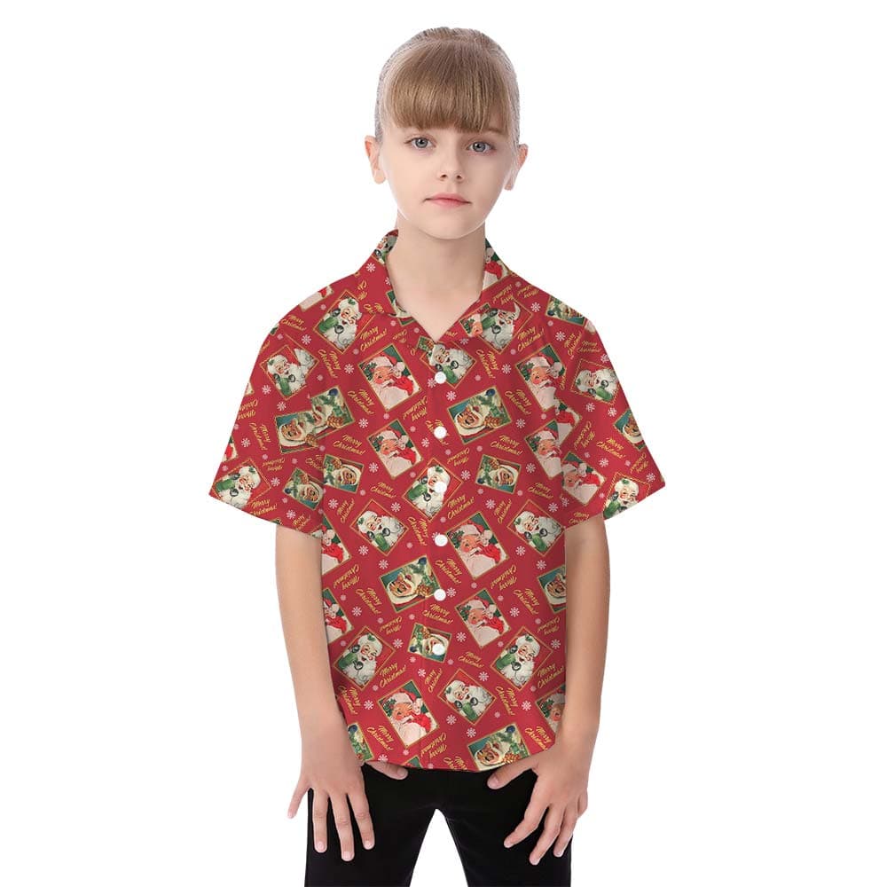 Santa girl hawaiian shirt