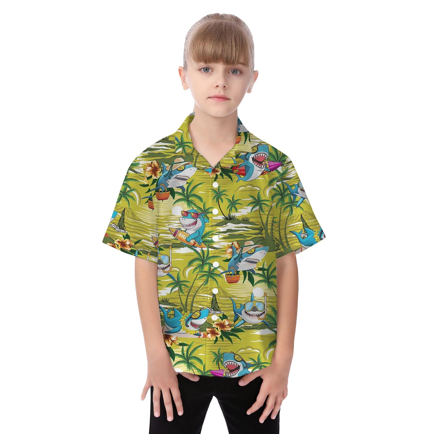 Shark girl hawaiian shirt