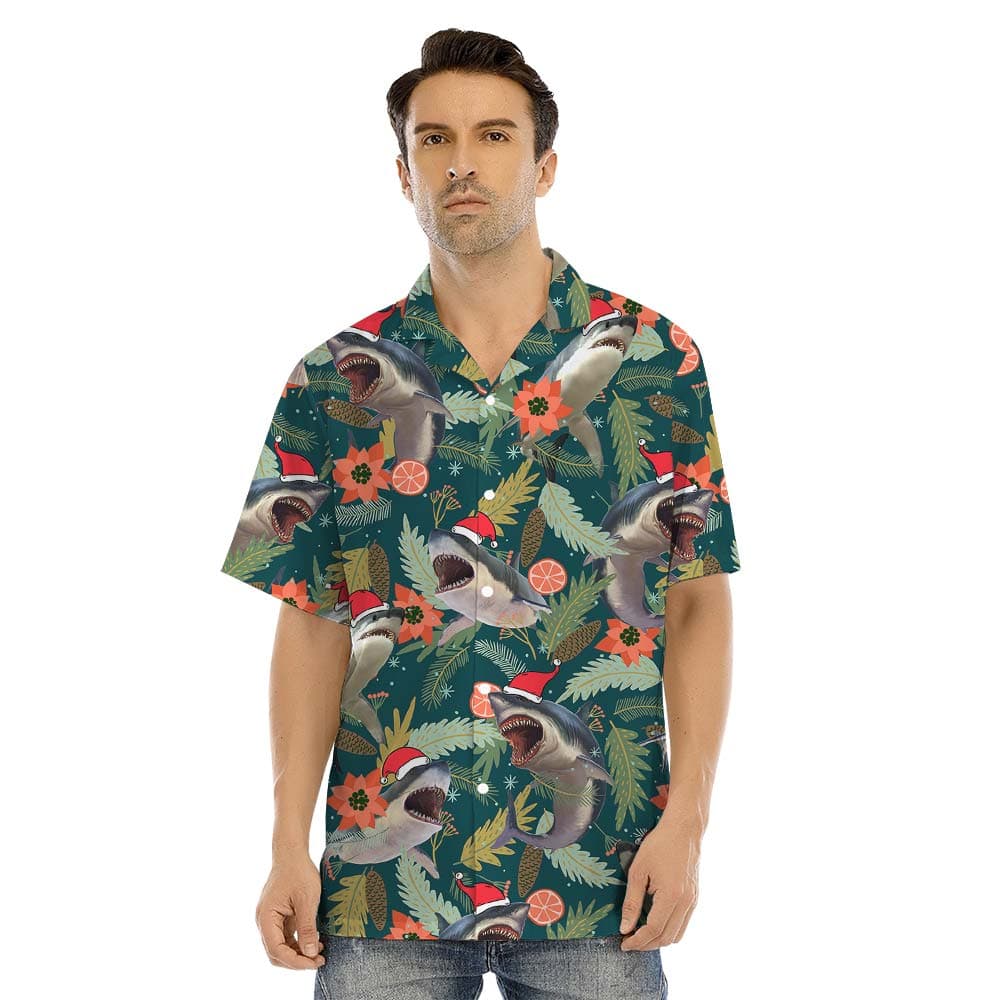Shark man hawaiian shirt