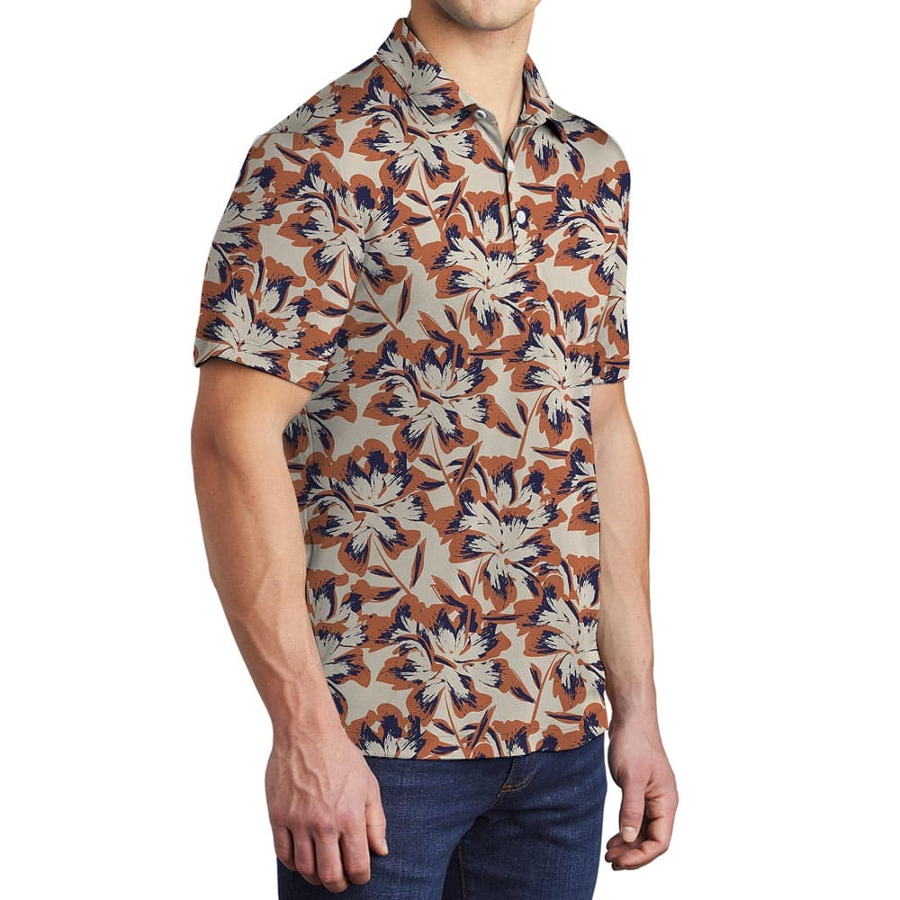 Tropical 8- Men polo side