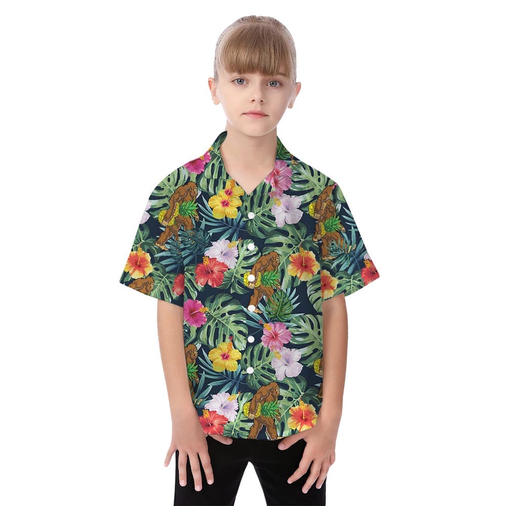 Tropical girl hawaiian shirt