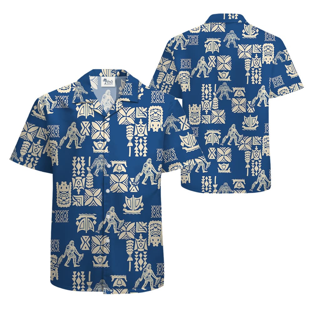 Vintage Bigfoot Navy Aloha Shirt