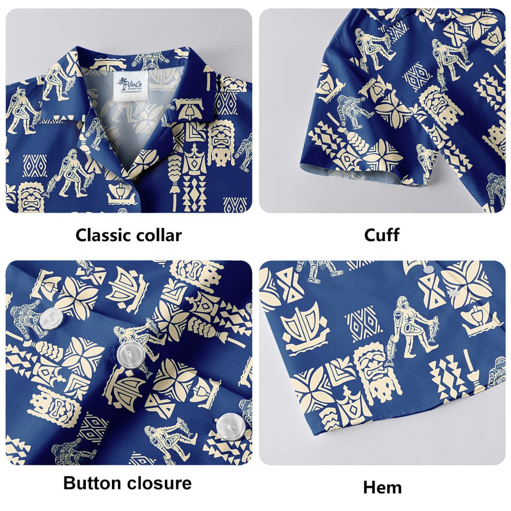 Vintage Bigfoot Navy Aloha Shirt