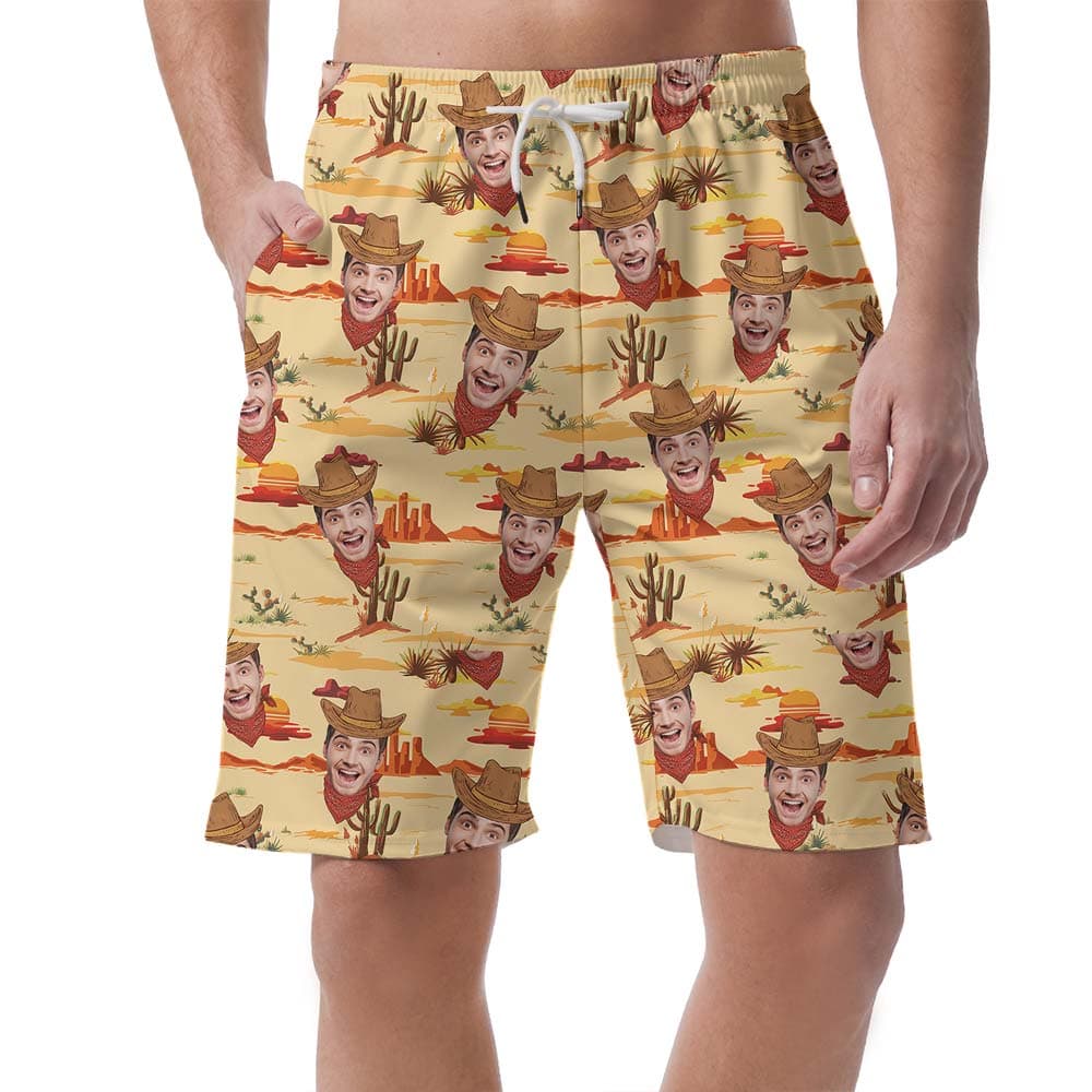 Personalized Western Cowboy Hawaiian Shorts Men