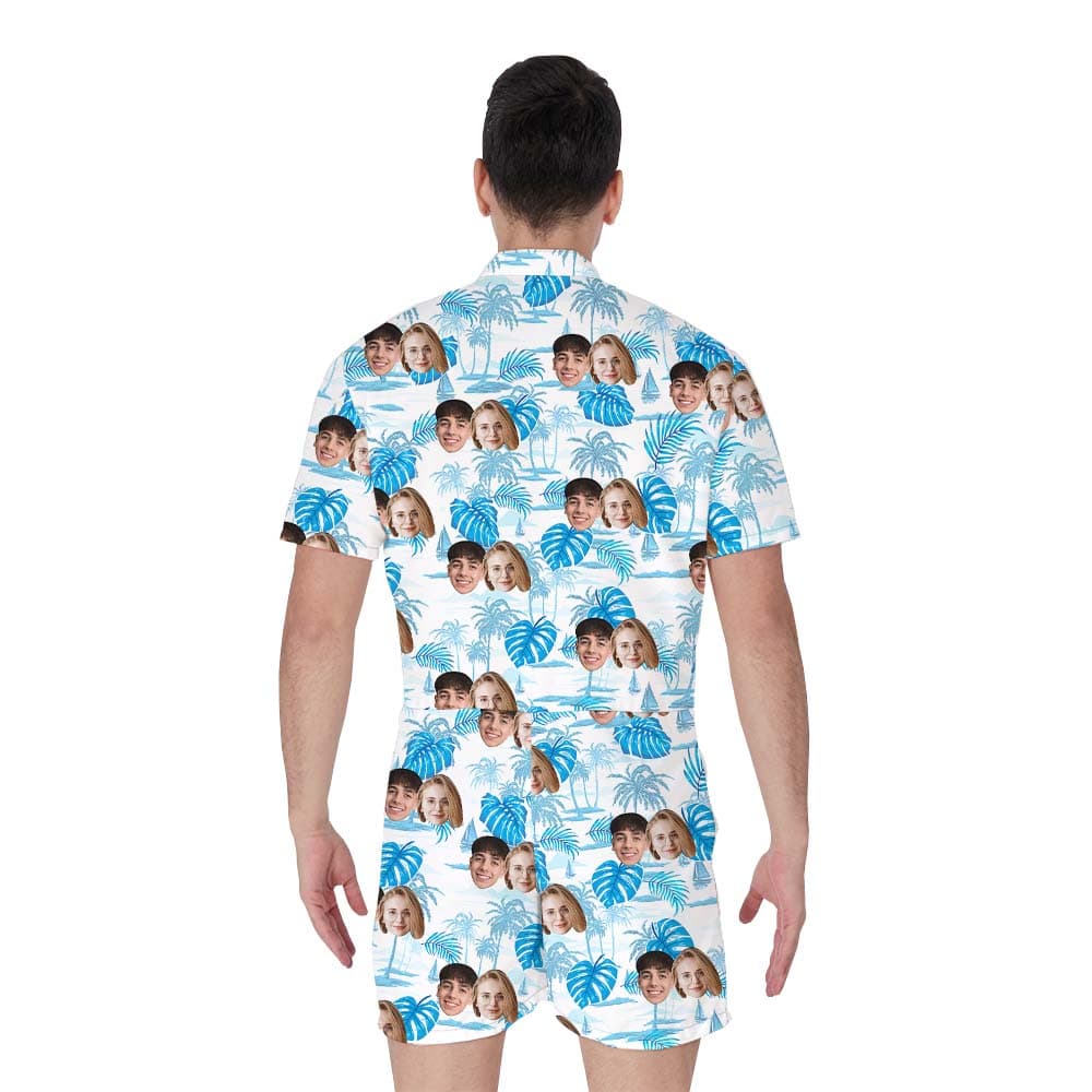 Custom Face Men’s Romper Blue2