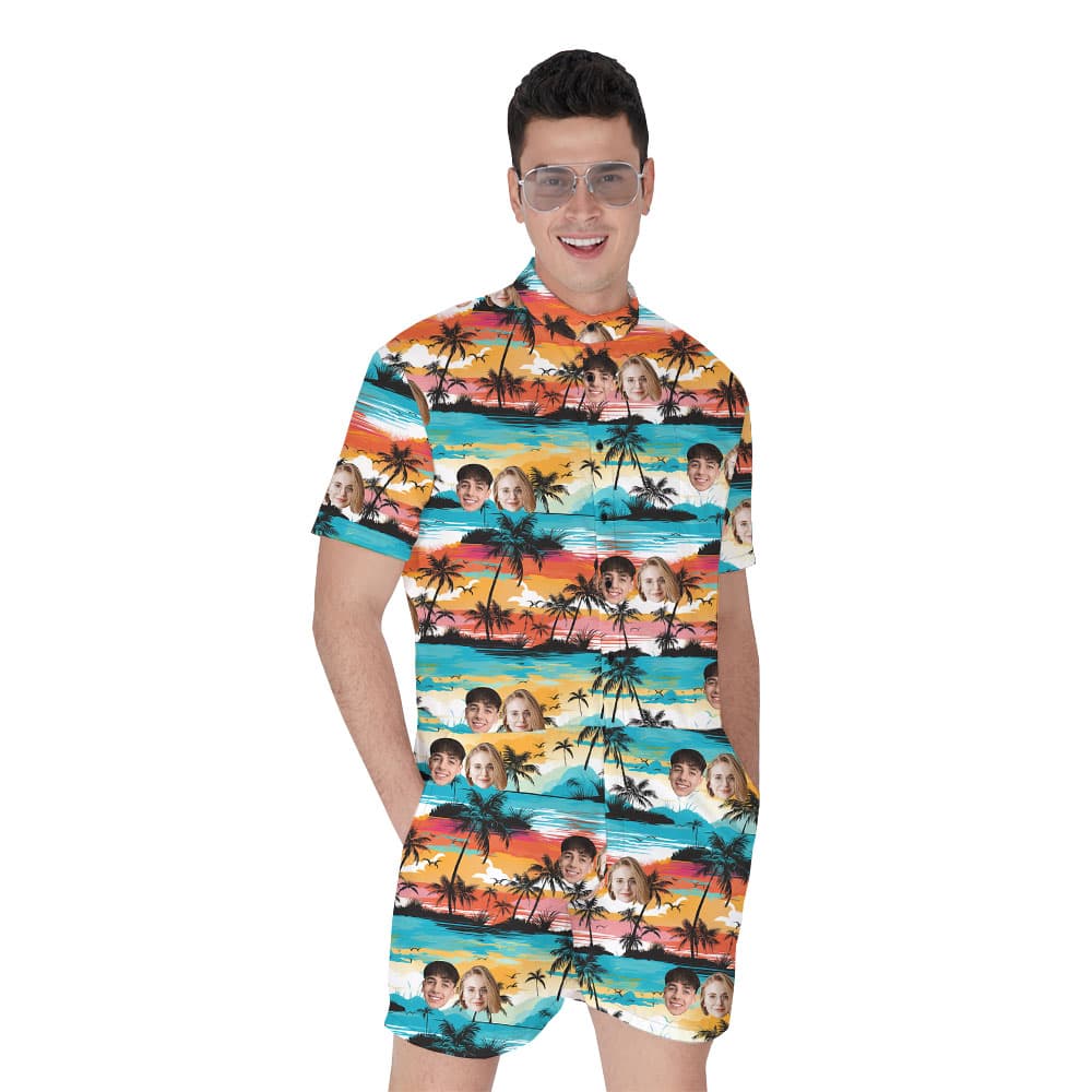 Custom Multiple Faces Aloha Romper1