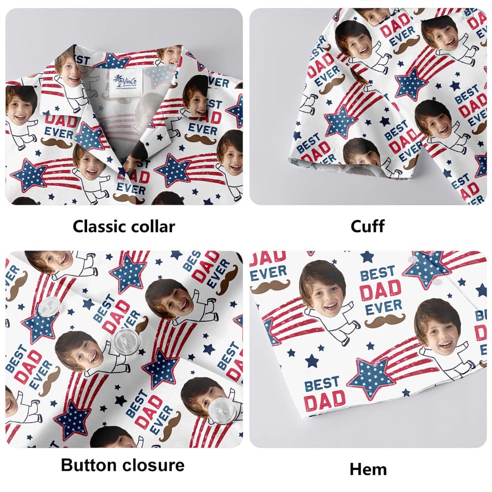 Funny Best Dad Ever Custom Kids Face Hawaiian Shirt