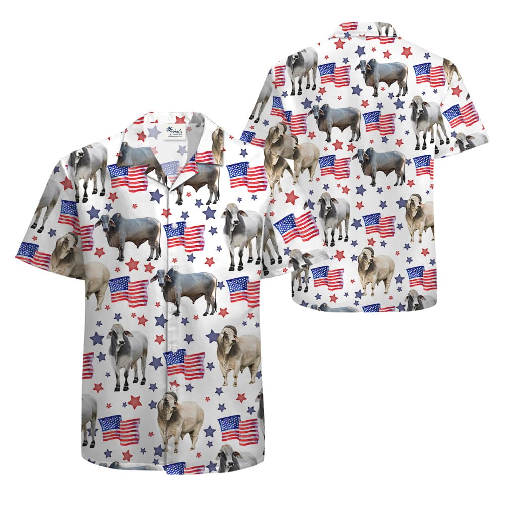 American Flag Cow Hawaiian Shirt (3)