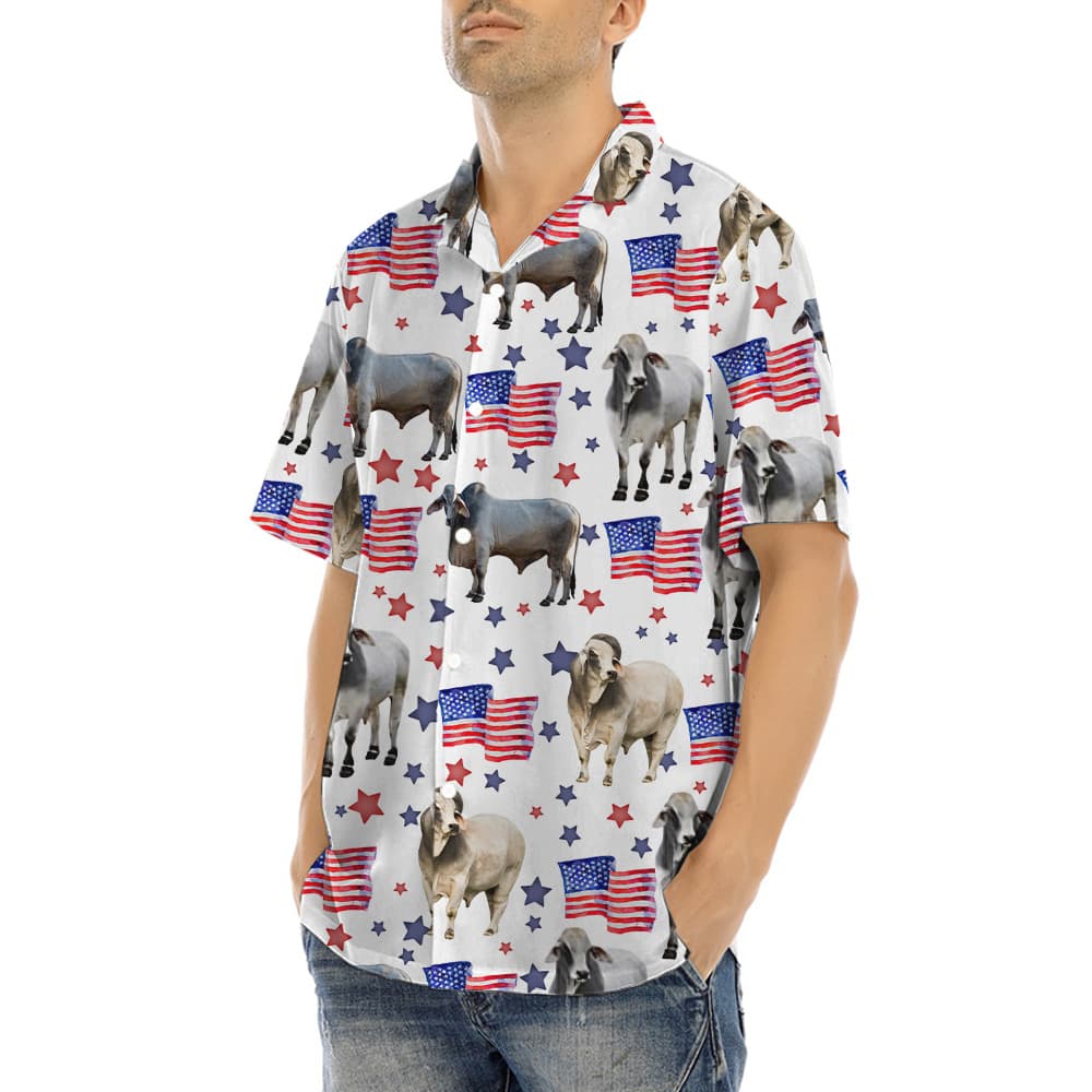 American Flag Cow Hawaiian Shirt (5)