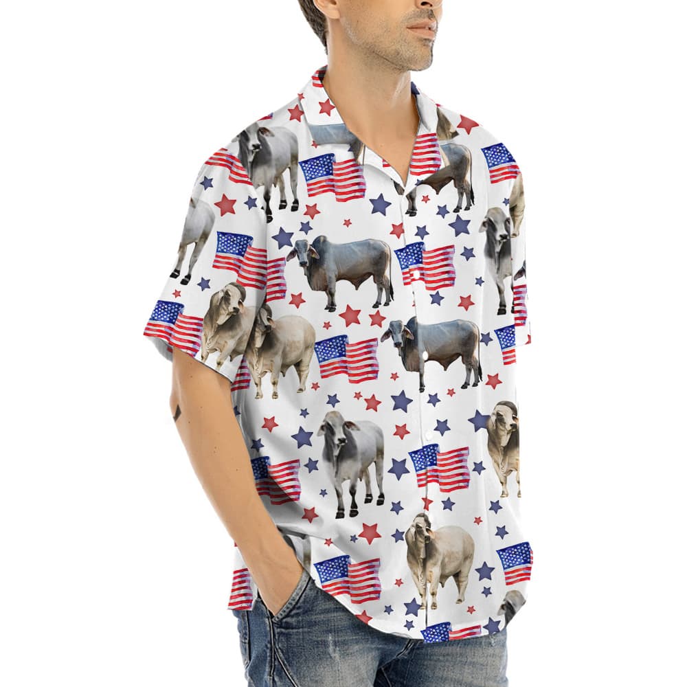American Flag Cow Hawaiian Shirt (6)