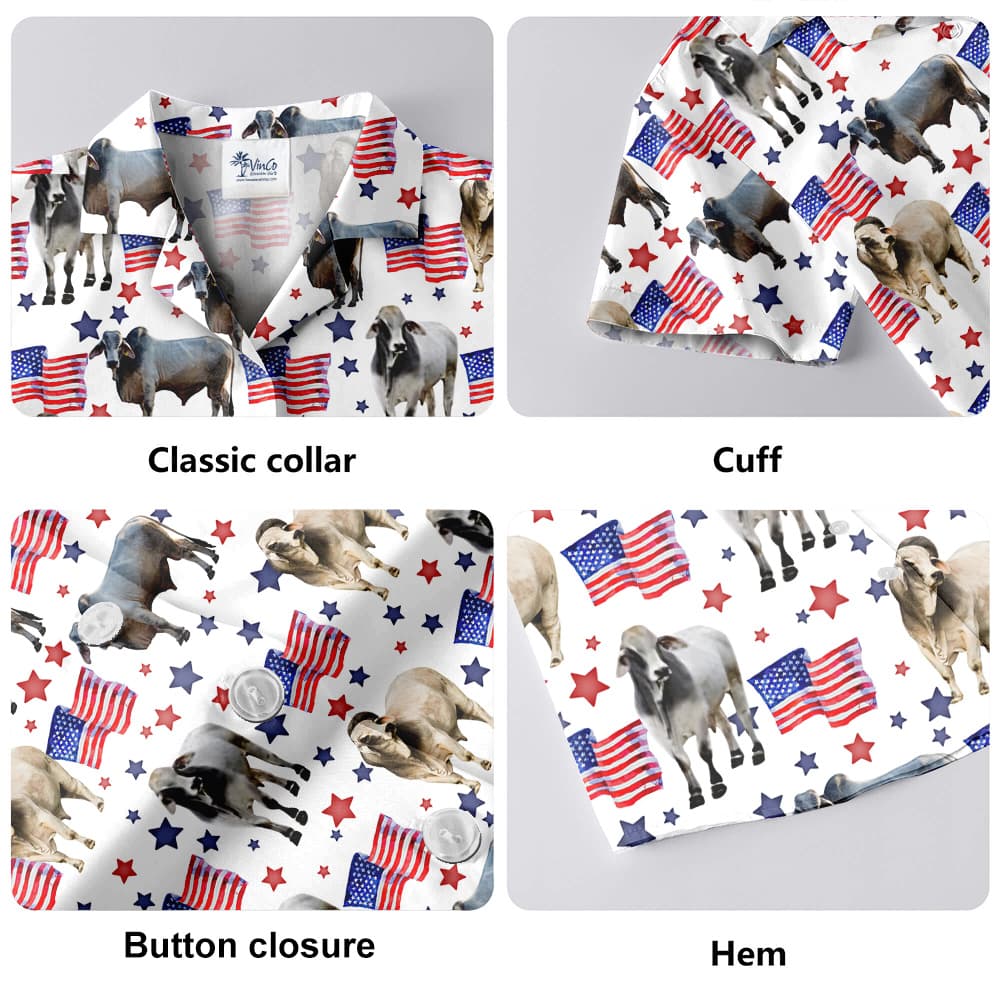 American Flag Cow Hawaiian Shirt