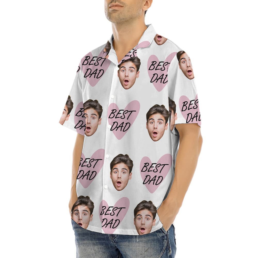 Custom Face Best Dad Aloha Shirt (5)