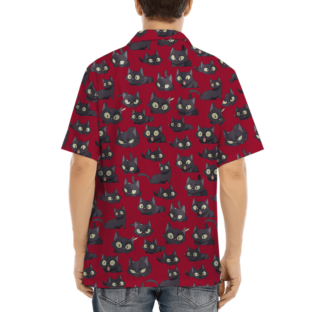 Adorable Black Cat Hawaiian Shirt (3)