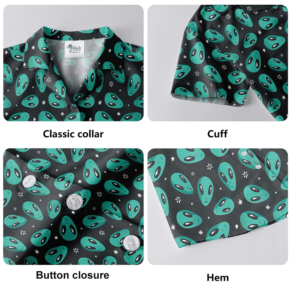 Alien Black Aloha Shirt