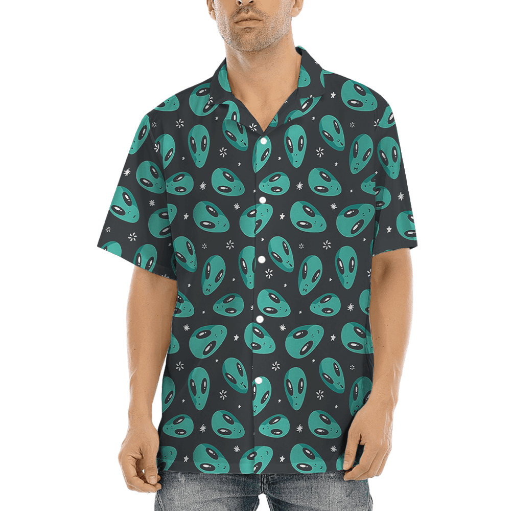 Alien Black Aloha Shirt (3)