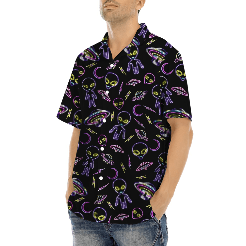 Alien Neon Light Hawaiian Shirt (3)