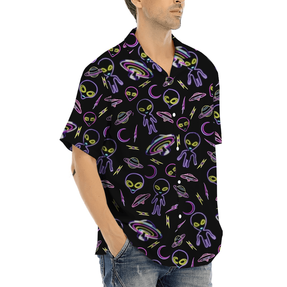 Alien Neon Light Hawaiian Shirt (4)