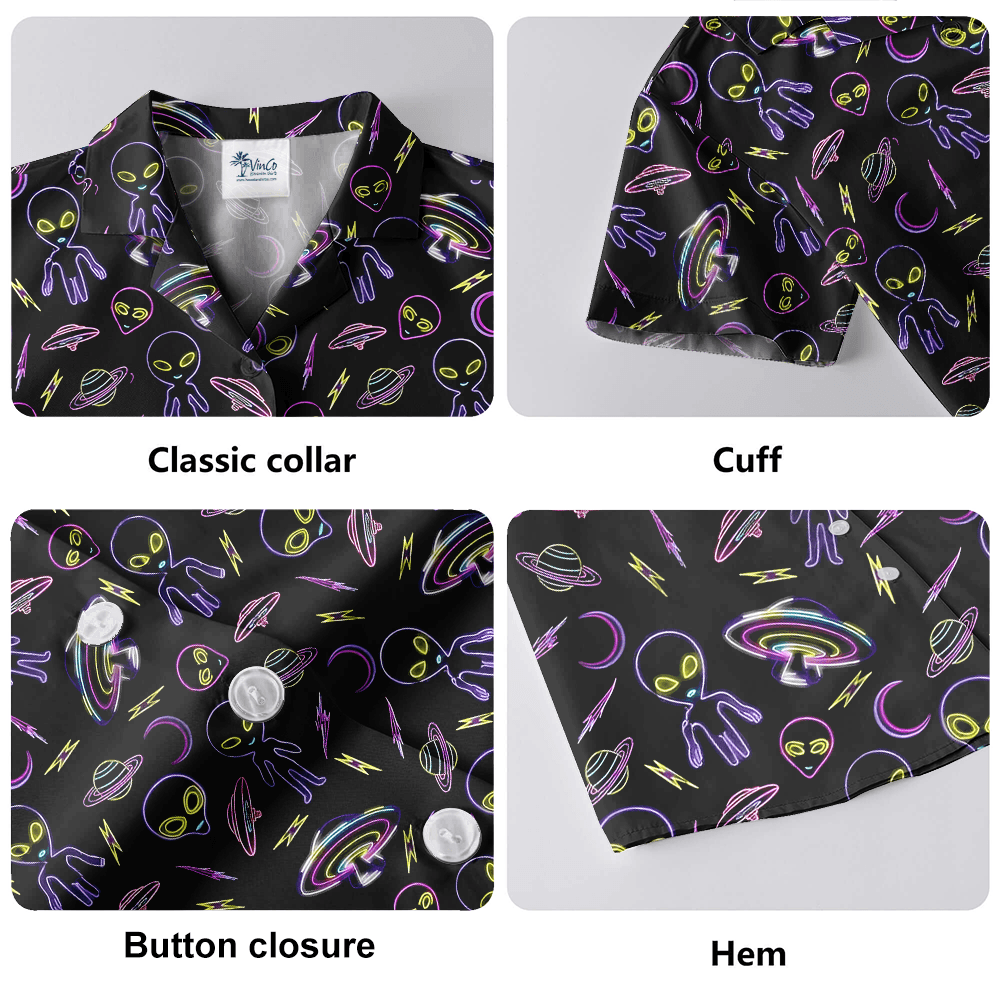 Alien Neon Light Hawaiian Shirt