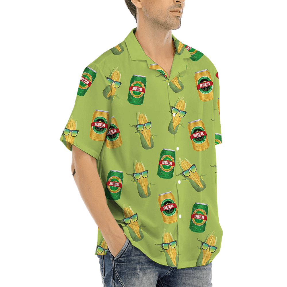 Beer And Corn Green Hawaiian Shirt (6)