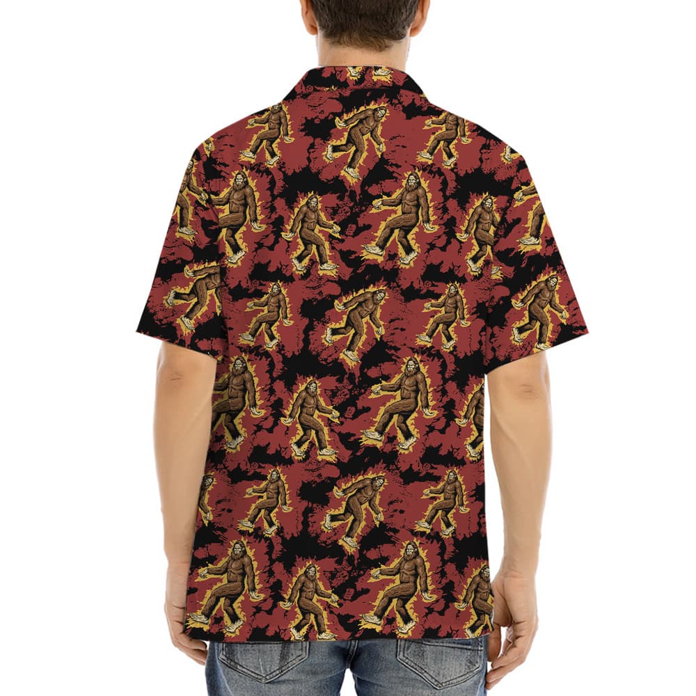Bigfoot Fire Hawaiian Shirt (4)
