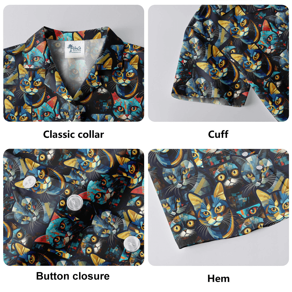 Cat Print Hawaiian Shirt
