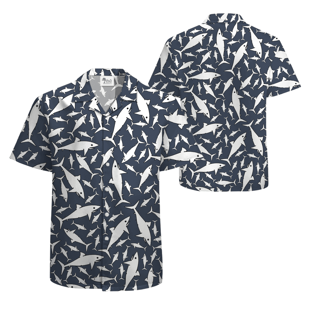 Classic Shark Navy Aloha Shirt (3)