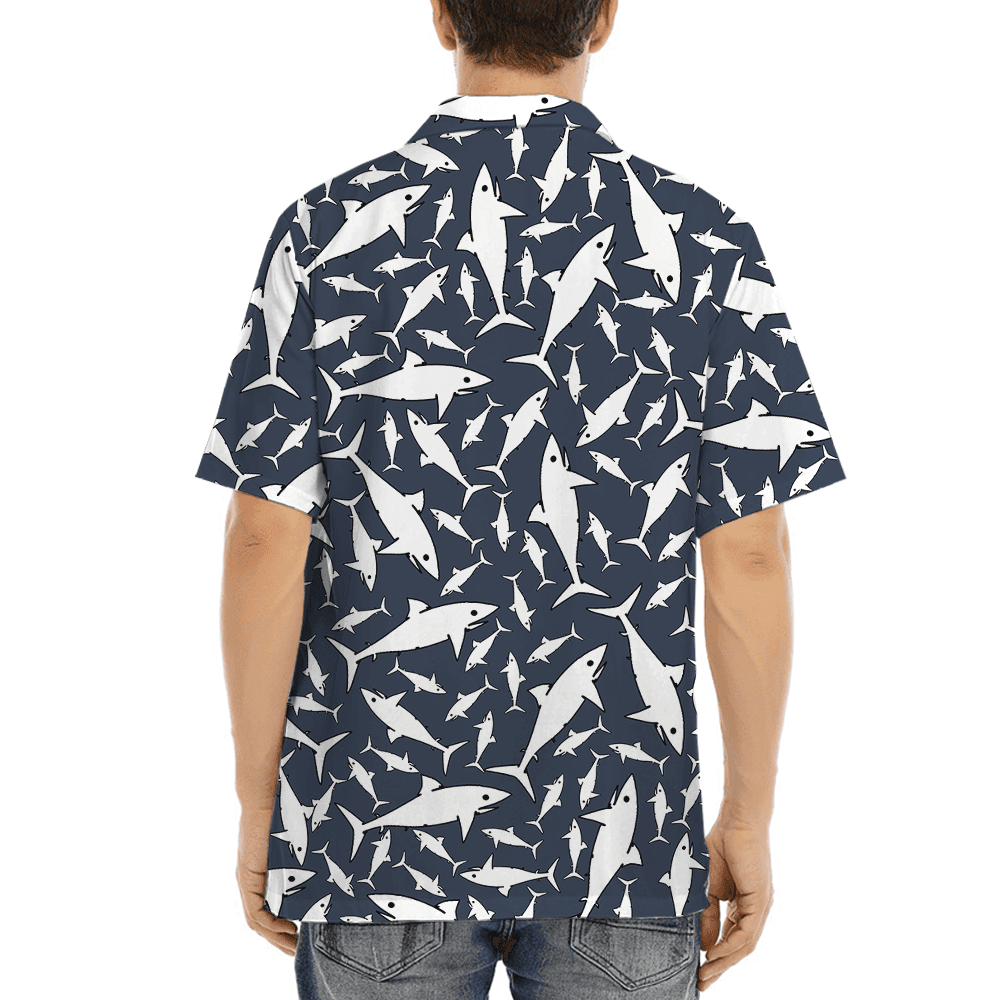 Classic Shark Navy Aloha Shirt (4)