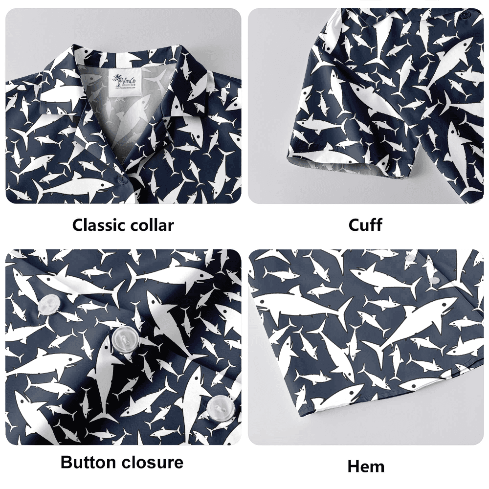 Classic Shark Navy Aloha Shirt