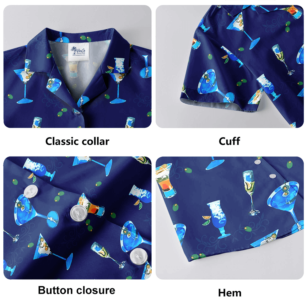 Cocktail Blue Aloha Shirt