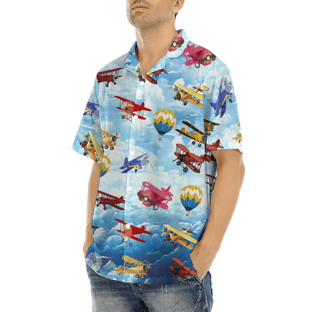 Colorful Aircraft Hawaiian Shirt (5)