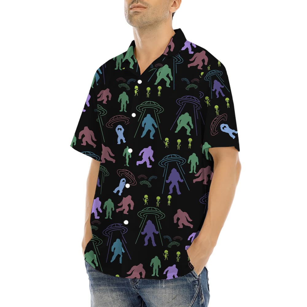 Cool Alien Bigfoot Aloha Shirt (6)