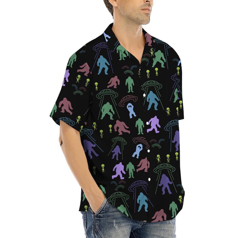 Cool Alien Bigfoot Aloha Shirt (7)