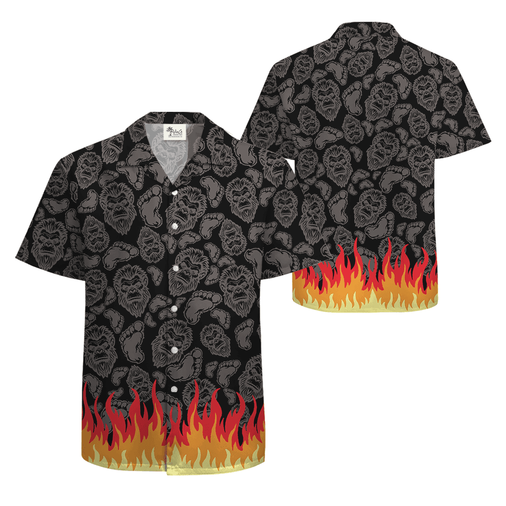 Cool Bigfoot Black Hawaiian Shirt (6)