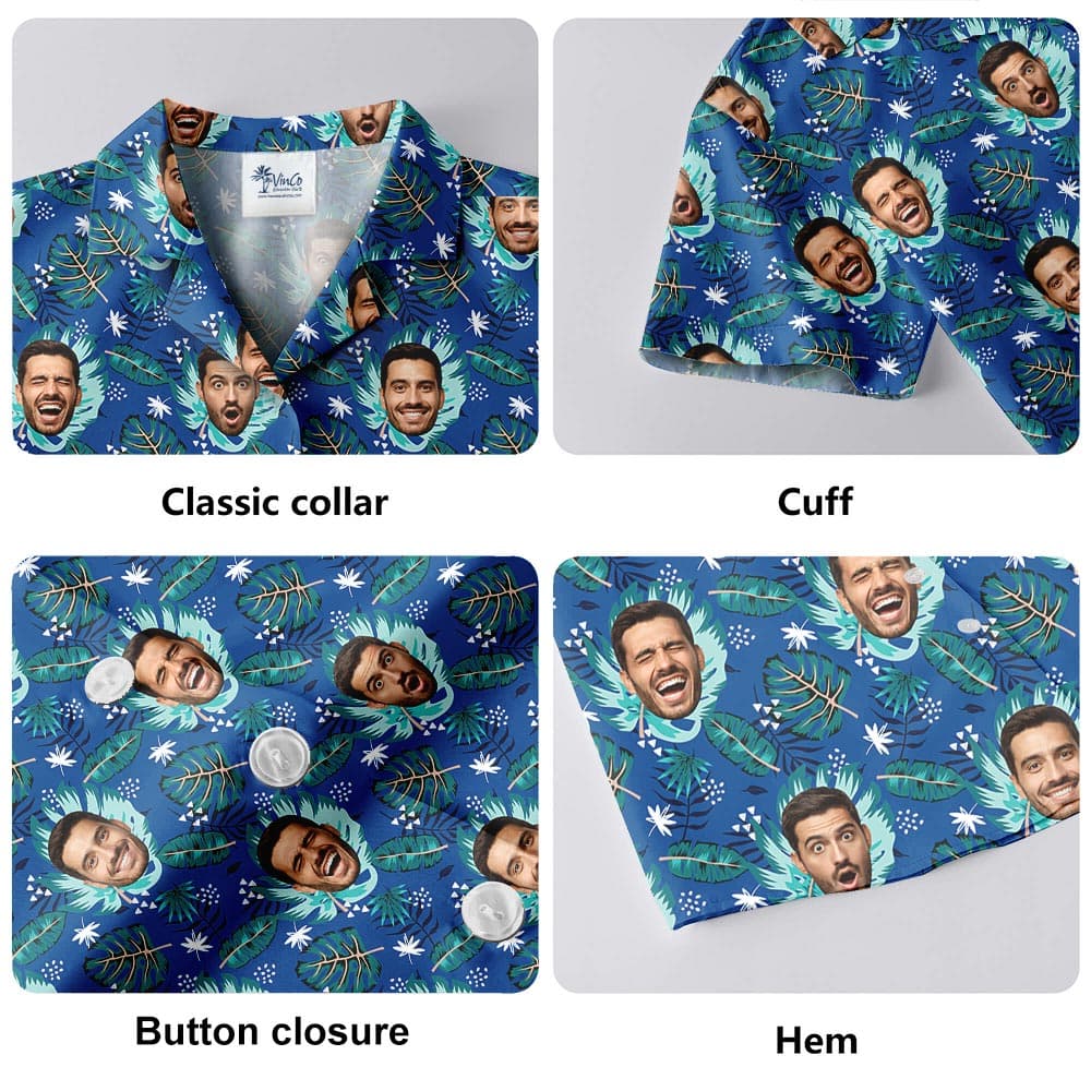 details of Custom Aloha Shirt With 5 Faces