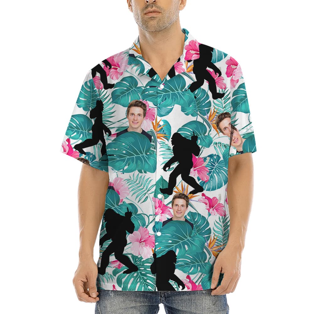 Custom Face Bigfoot Hawaiian Shirt (2)