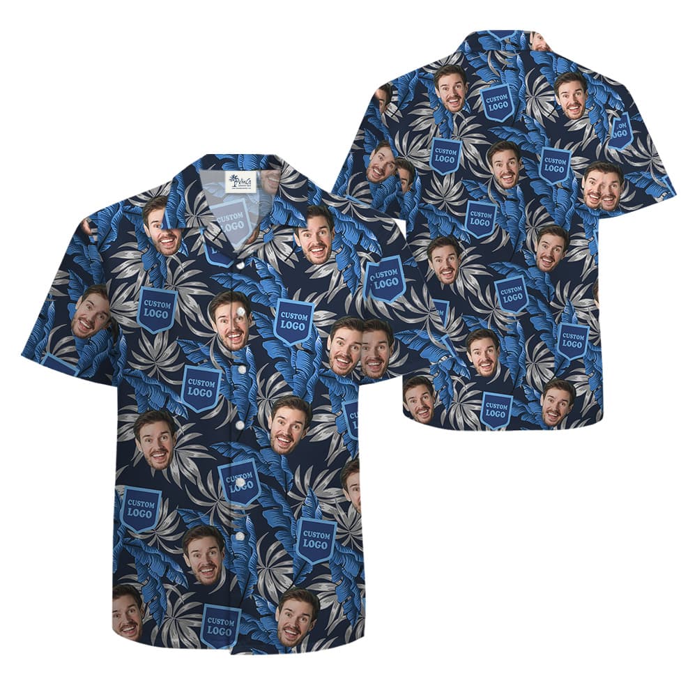 Custom Face and Logo Hawaiian Shirt2