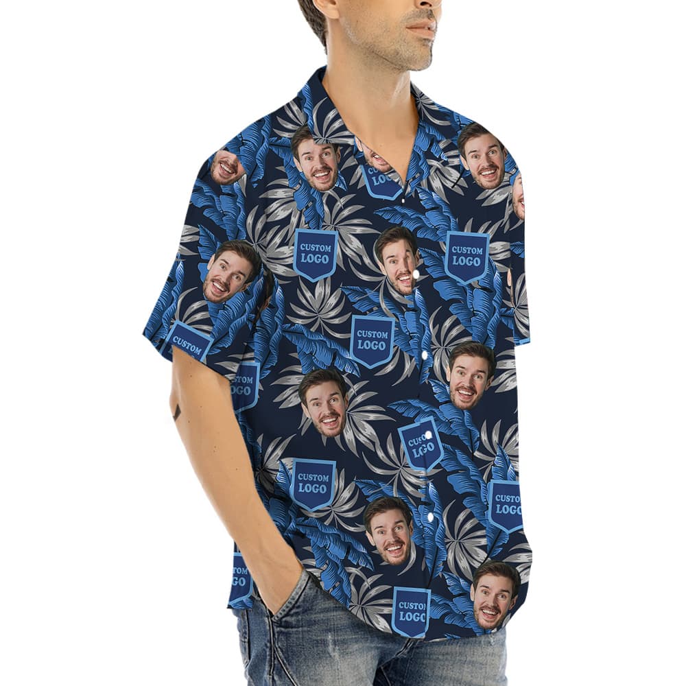 Custom Face and Logo Hawaiian Shirt5