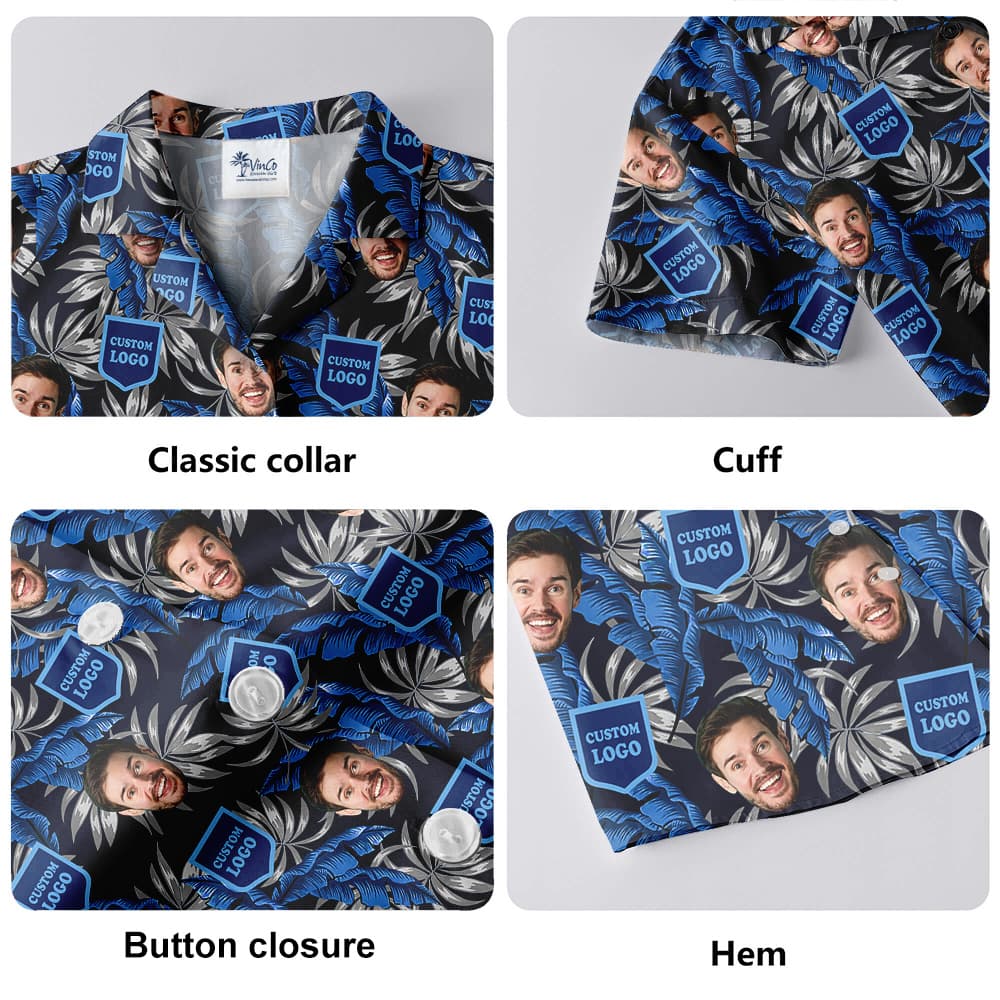 Custom Face and Logo Hawaiian Shirt6