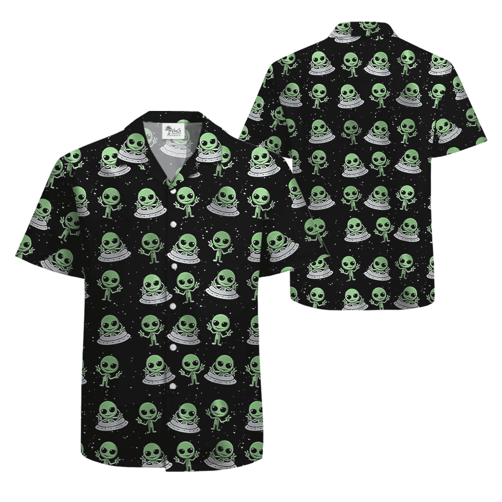 Cute Alien UFO Hawaiian Shirt (4)