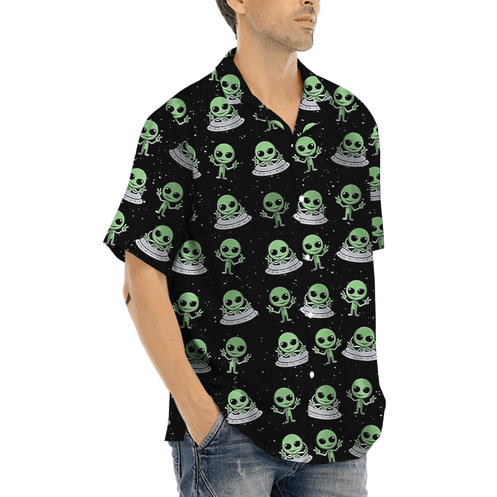 Cute Alien UFO Hawaiian Shirt (7)