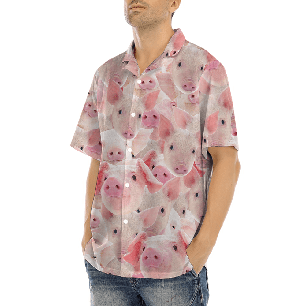Cute Pink Pig Hawaiian Shirt (5)