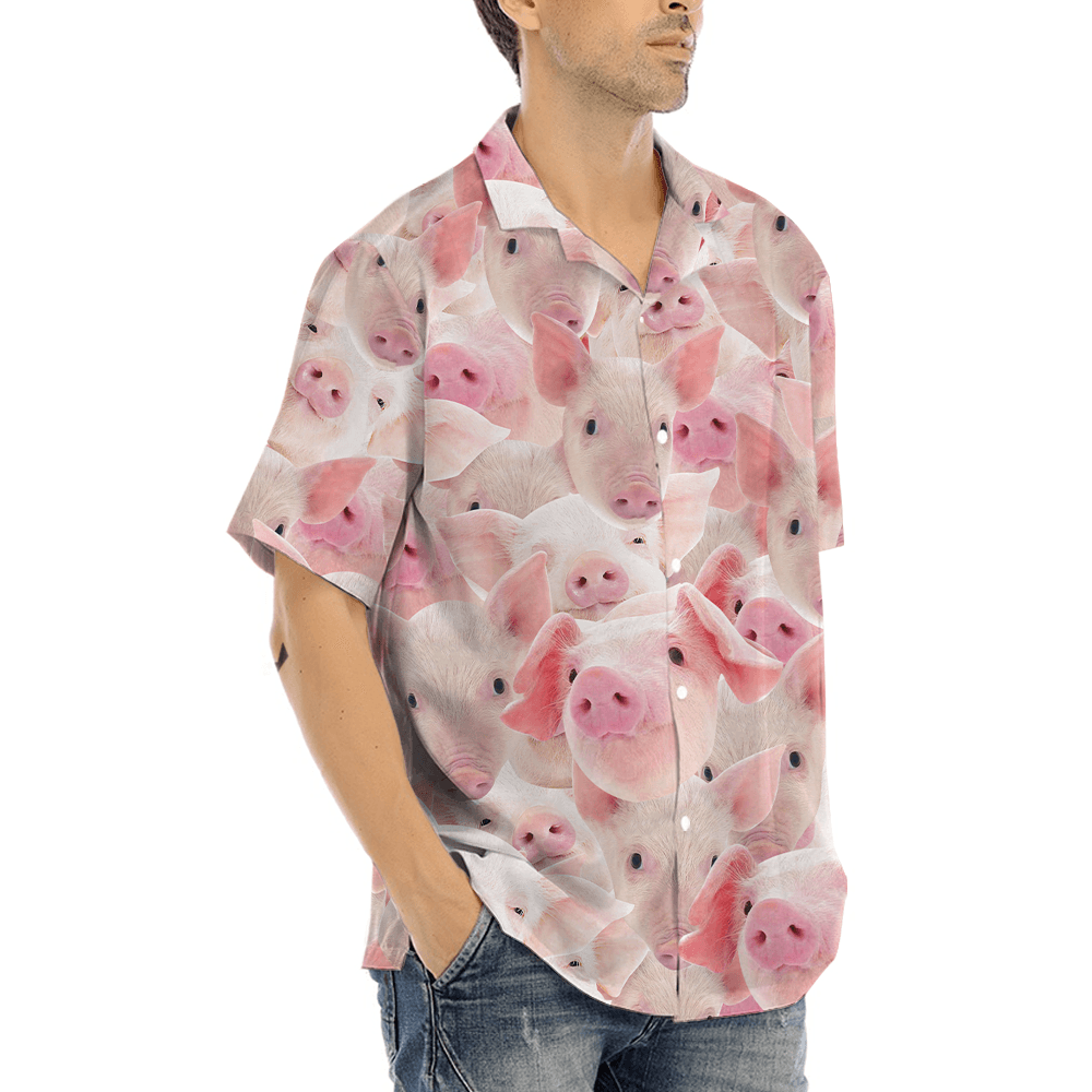 Cute Pink Pig Hawaiian Shirt (6)