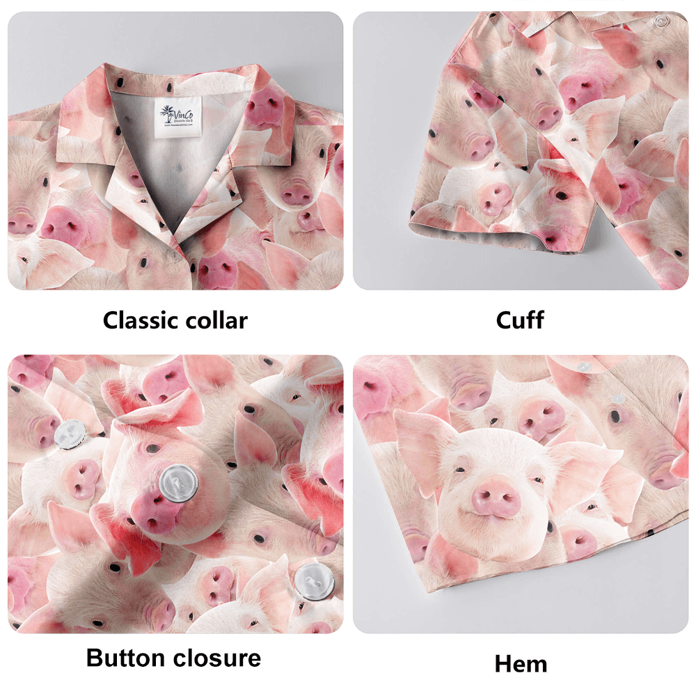 Cute Pink Pig Hawaiian Shirt
