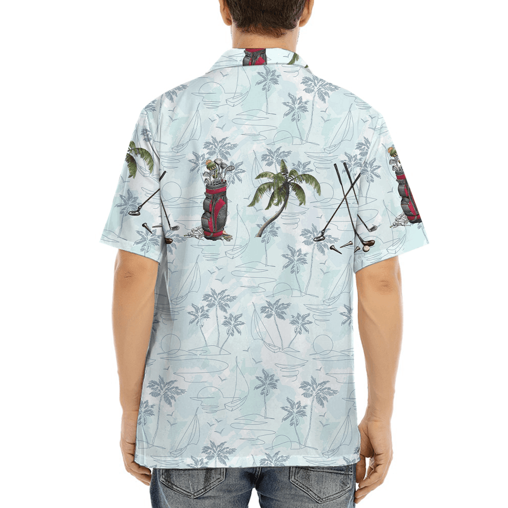 Golf Palm Tree Blue Hawaiian Shirt (1)