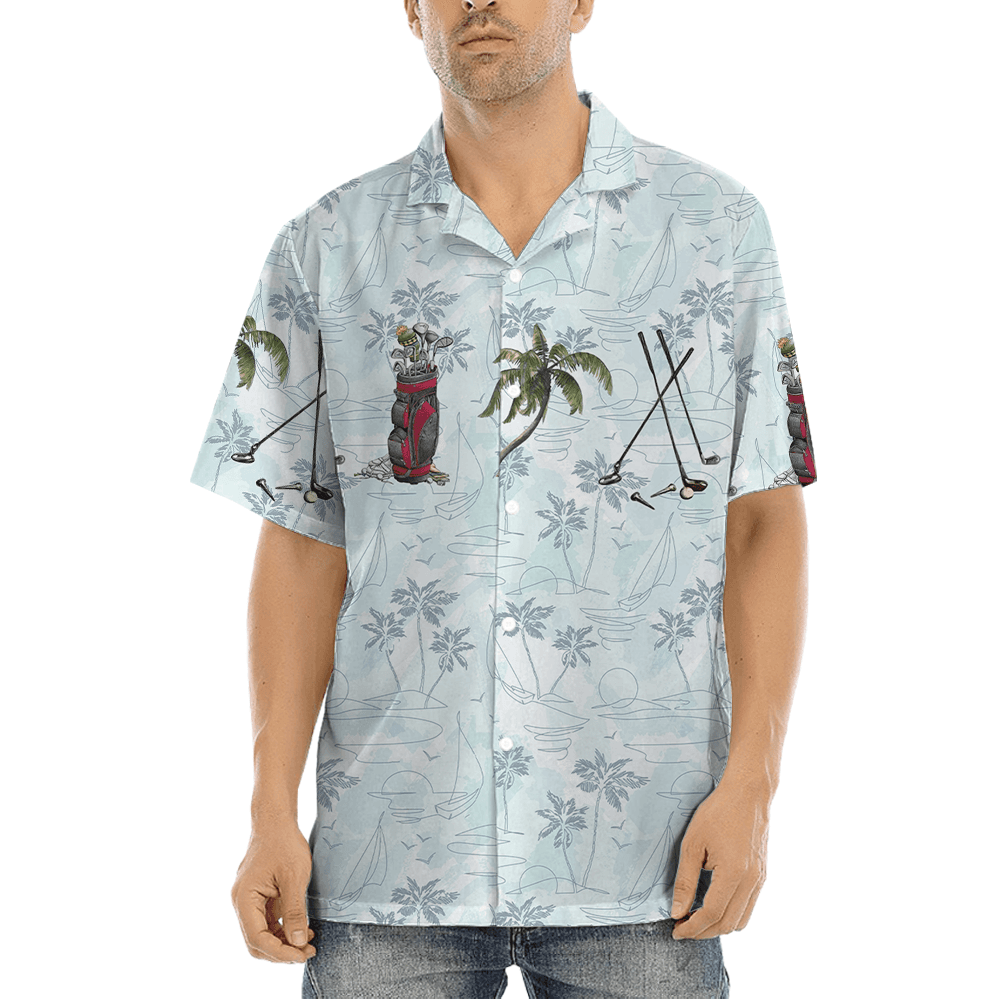 Golf Palm Tree Blue Hawaiian Shirt (6)