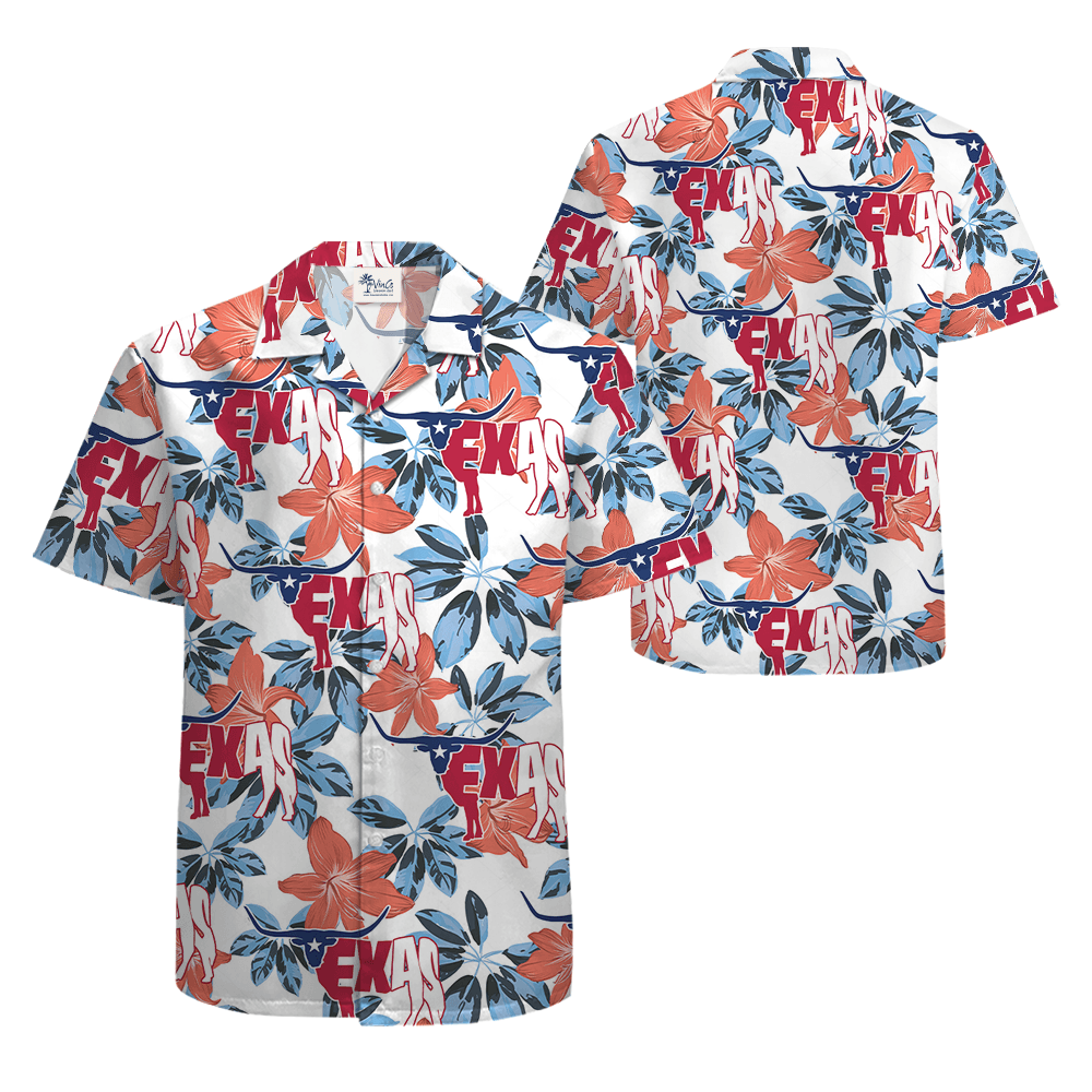 Texas Cow Floral Hawaiian Shirt (1)
