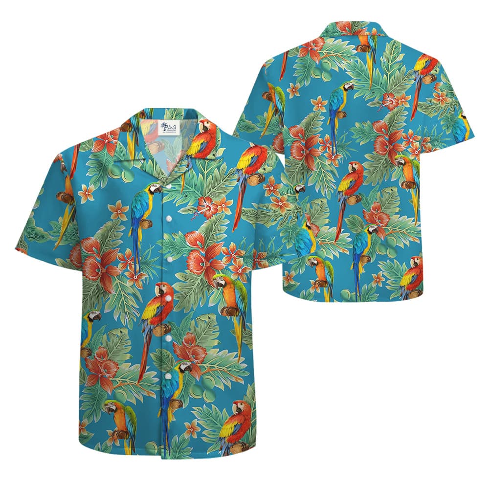 Tropical Parrot Hula Shirt for Men2
