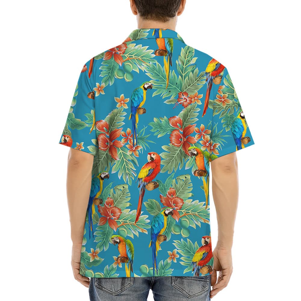 Tropical Parrot Hula Shirt for Men3